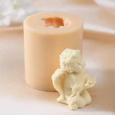 Silicone Mold "Angel with Rose" silicone 6x4x4.5 cm-1