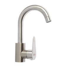 Zein Z2392 sink mixer, 40 mm cartridge, short spout, stainless steel, satin