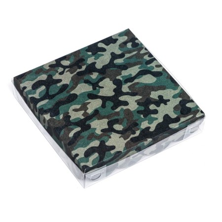 Cookie box, "green camouflage" 15 x 15 x 3-2