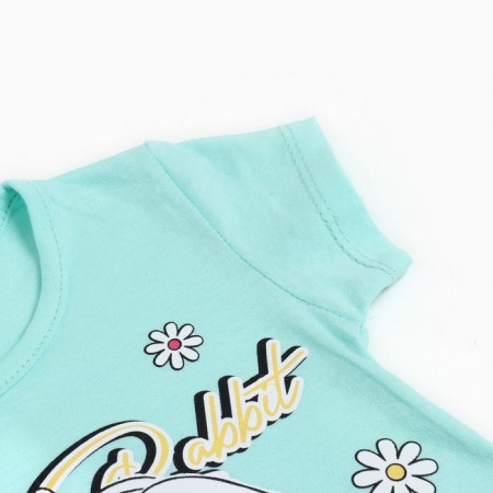 Kit (T -shirt/bicycle) for the girl, mint color, height 80cm-2