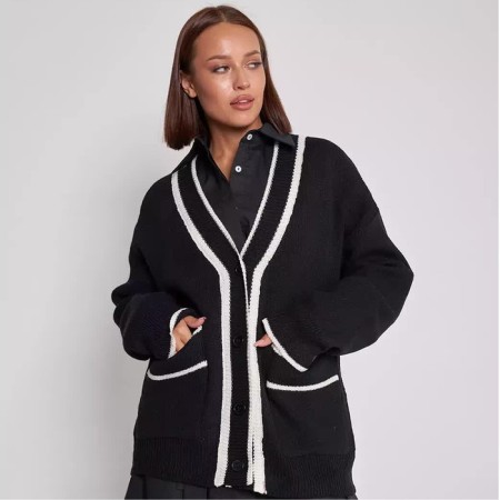 Cardigan female, black color, size 42-46