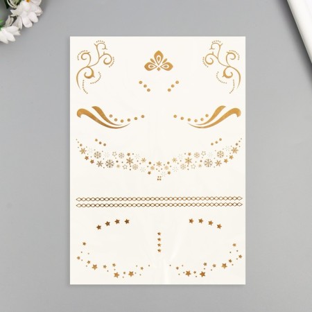Tattoo on the body Gold "Freckle-Snings" 26x14.5 cm