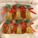 Christmas tree decoration "Bells with a snowflake" (set 6 pcs) 4.5x4.5 cm, golden red