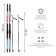 Ski kit: plastic skis 150 cm without notches, fiberglass sticks 110 cm, SNS mounts, MIX color