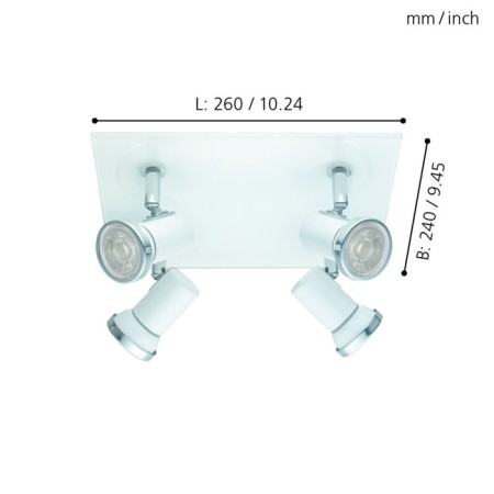 Tamara 4x3.3W GU10 IP44 lamp white, chrome-1
