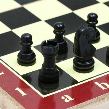 Chess table, 29 x 29 cm, woodboard, plastic figures-2