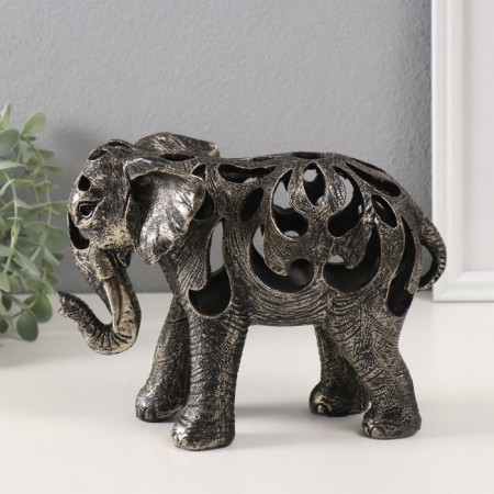 Polystone souvenir "Elephant with patterned cuts" for bronze 8.5x22x17 cm-3