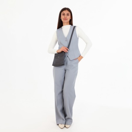 Bag Cross-Bodi with a zipper, gray color-8