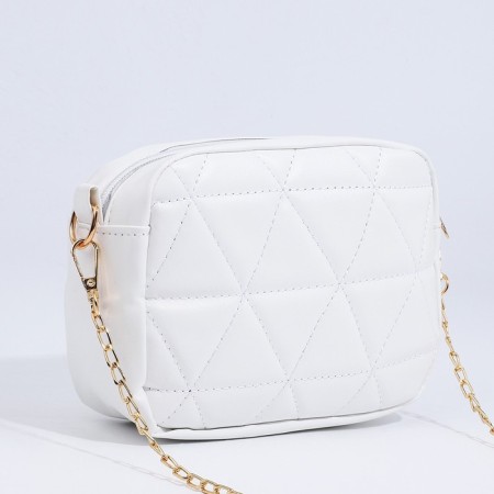 Bag Cross-Bodi with a zipper, white color-2