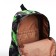 Youth backpack from textiles, 3 pockets, gray/green color