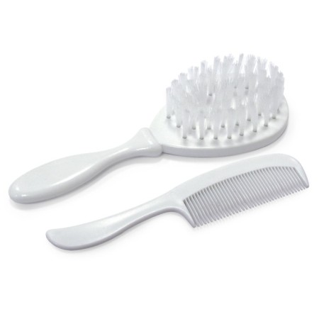 Children's set: brush and comb, white color