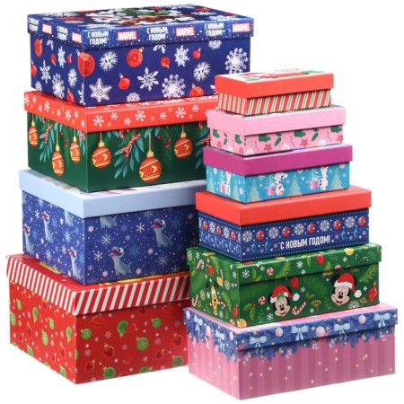 Set of boxes 10 in 1 "Happy New Year!", Disney red-1