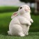 Garden figure "Hare" White, 11x11x18cm ////
