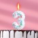 Candle in the cake "Air", number 3, 5.5 cm, white