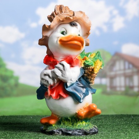 Garden figure "Duckling with corn" 26x22x48cm