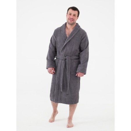 Male bathrobe with a shack, size 60-62, color gray-2