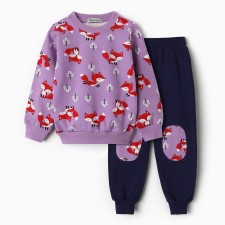 Kit for girls (sweatshirt, trousers), lilac color, height 86 cm