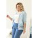 Cardigan female, size 54, blue color