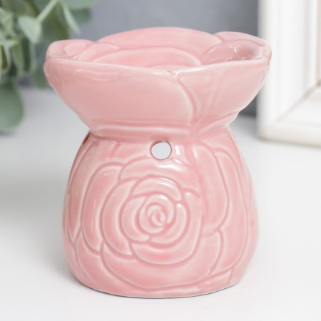 Aroma lamp ceramics "Tender rose" mix 8x8x8 cm-2