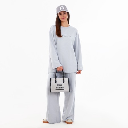 Bag Women's Tout with zipper, gray color-8