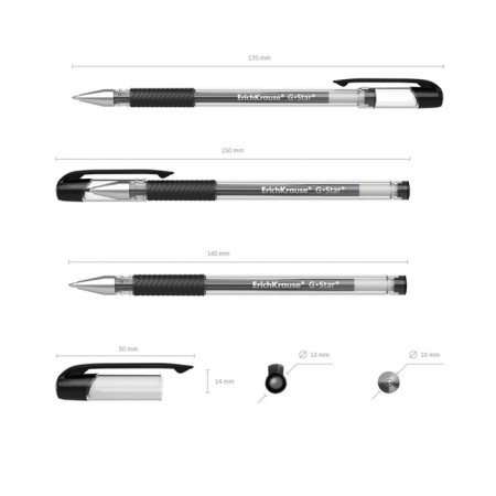 Gel pen Erichkrause G-Star Classic, node 0.5 mm, flu, black-4