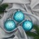 Set of balls plastic D-8 cm, 3 pcs "retro" blue