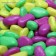 Decorative pebbles, fluorescent mix: lemon, green, purple, 800 g, fr. 8-12 mm