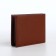 Male purse without fastening, department for cards, coins, brown color