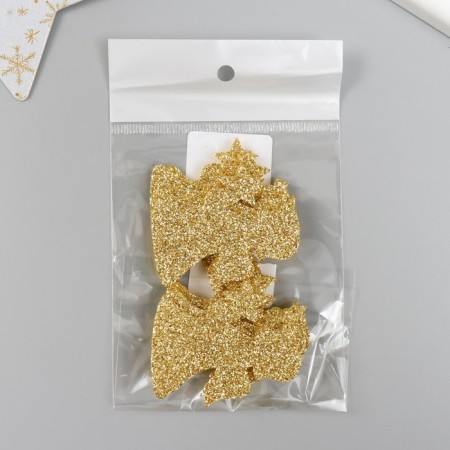 Decor "Angel" gold 5 cm set 10 pcs foam glitter-3
