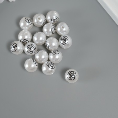 Busina for creativity plastic "Pearl ball - rose d = 1.2 cm set 16 pcs-2