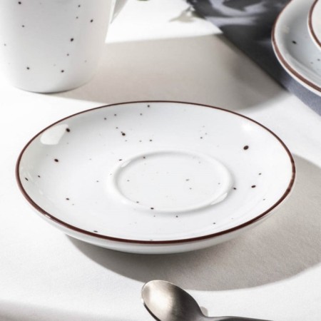 Box Porcelain Coffee Dots White, D = 14 cm-1
