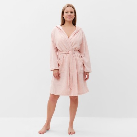 Women's bathrobe, pink color, size 56