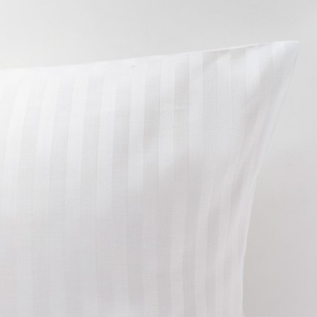 Pillowcase "Ethel" 70x70cm, white color, Straip-Satin, 136g/m2-1