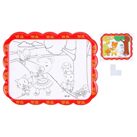 Set for creativity: engraving and coloring voluminous from plastic "Bear on vacation"-1