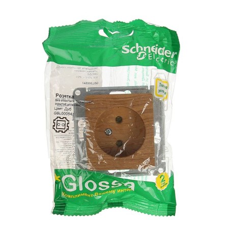 Glossa socket Sche GSL000341, 16 A, single, hidden, without salary, oak color-2