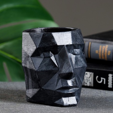 Kashpo - organizer "Geometric head" Black, 7.5x8.5x7cm