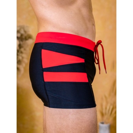 Male bathing panties, size 48, black color, red-6