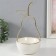 Souvenir ceramics, metal stand "pear" white with gold 13x13x25.5 cm
