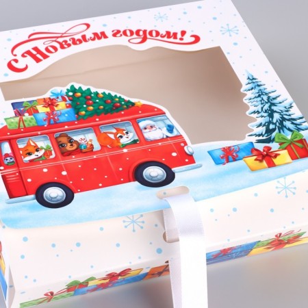 New Year's folding box "New Year's bus" 20 x18 x 5 cm, New Year-2