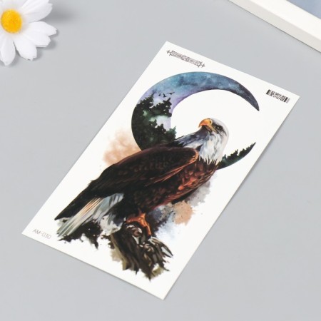 Tattoo on the body color "eagle and month" 9x16 cm-1