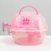 Carrier carrier carrier with a house, shelf, drinker, 29x23x23 cm, pink