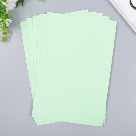 Foamiran "Light Salad" 2 mm (set of 5 sheets) A4 format format-1