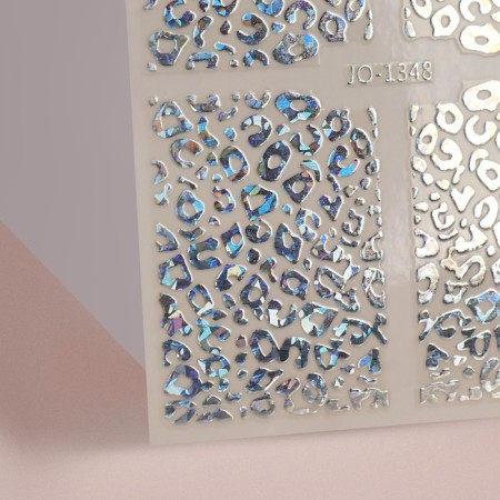 Leopard nail stickers, foil, holographic color-2