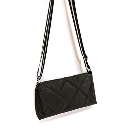 Melodia lux bag black quilted fabric-6