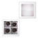 Folding box under 4 sweets, white, 12.6 x 12.6 x 3.5 cm