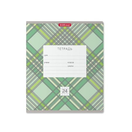 Notebook 24 sheets in the Erichkrause Optima Check, cover coated cardboard, offset block, whiteness 100% whiteness, mix-3