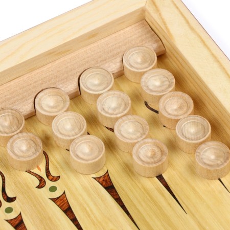 Wooden backgammon large, board game "Leo", 40 x 40 cm, with checkers-6