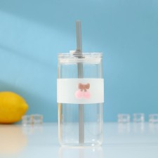 Glass glass with a lid and tube 