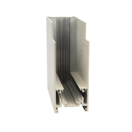 Connector for overhead magnetic tire pipelines, 35 mm. Angular. Vertical. Uniel, IP20, white color-2