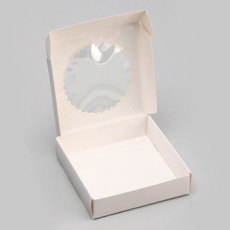 Box the team, white, with a window, 11.5 x 11.5 x 3 cm-4